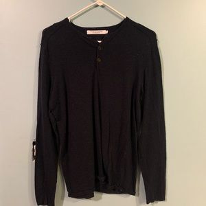 Thomas Payne Grey Long Sleeve 1/4 button up